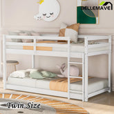 Bellemave® Twin Size Floor Bunk Bed with Ladder - Bellemave
